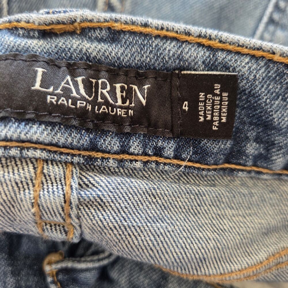 Lauren Ralph Lauren Patchwork Distressed Relaxed Ankle Boyfriend Jeans Size 4 - Picture 3 of 8